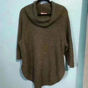 established 1962, gray super oversized herringbone  chunky knit 100% acrylic M